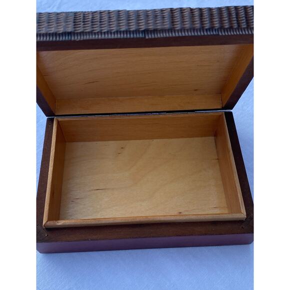 Handmade Polish Folk Art Wooden Trinket Box 3.5 x 5 in. Red Brown Heart Leaf EUC - Picture 10 of 14